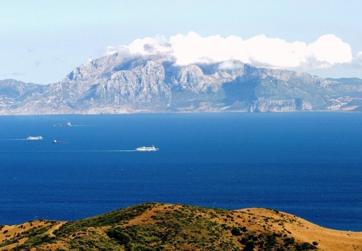Travel from Spain to Morocco crossing the Strait of Gibraltar by ferry 