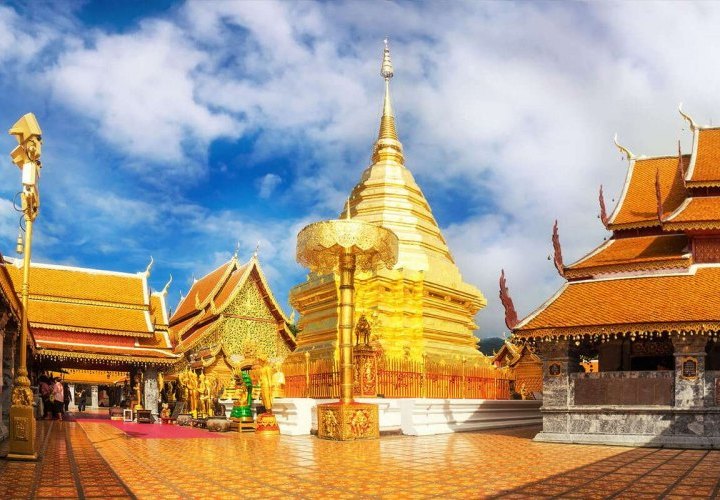 Discovery of Doi Suthep Temple from where you will enjoy magnificent views of Chiang Mai city