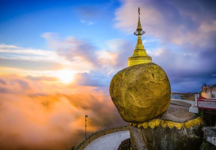 Discovery of the Kyaiktiyo Pagoda (Golden Rock), one of the most important Buddhist pilgrimage sites in Myanmar