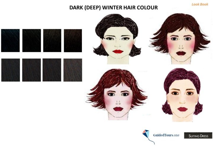 Dark (Deep) Winter Hair Colours 