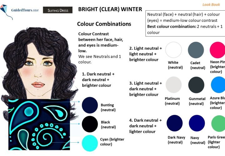 Bright (Clear) Winter Colour Combinations and Outfits