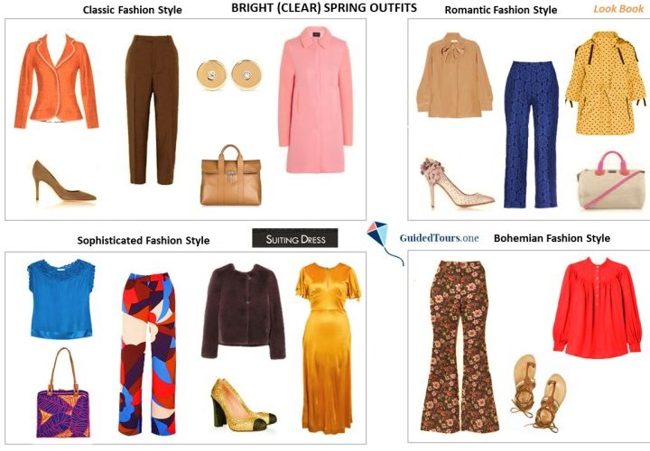 Bright (Clear) Spring Colour Combinations and Outfits