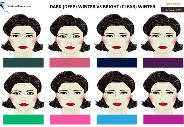 Dark Winter vs Bright Winter and Dark Winter vs True Winter