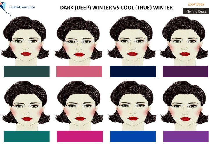 Dark Winter vs Bright Winter and Dark Winter vs True Winter