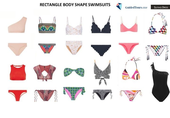 Rectangle Body Shape Swimsuits