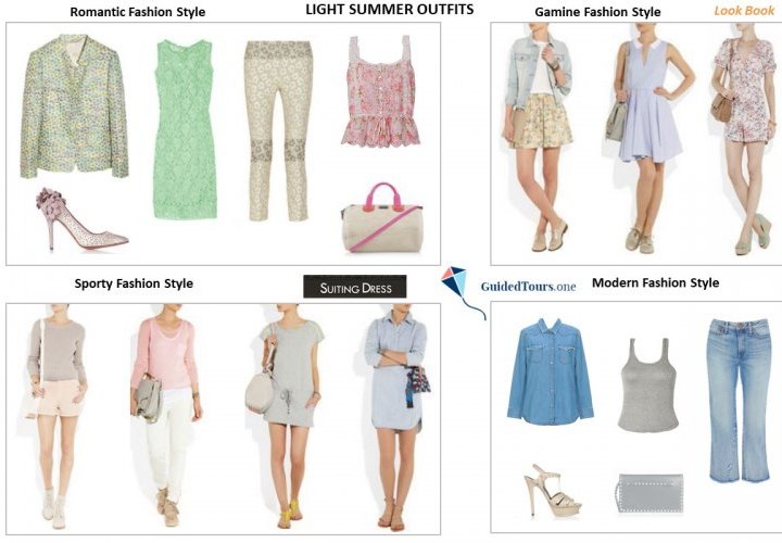 Light Summer Colour Combinations and Light Summer Colour Palette Outfits