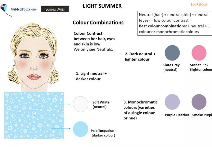 Light Summer Colour Combinations and Light Summer Colour Palette Outfits