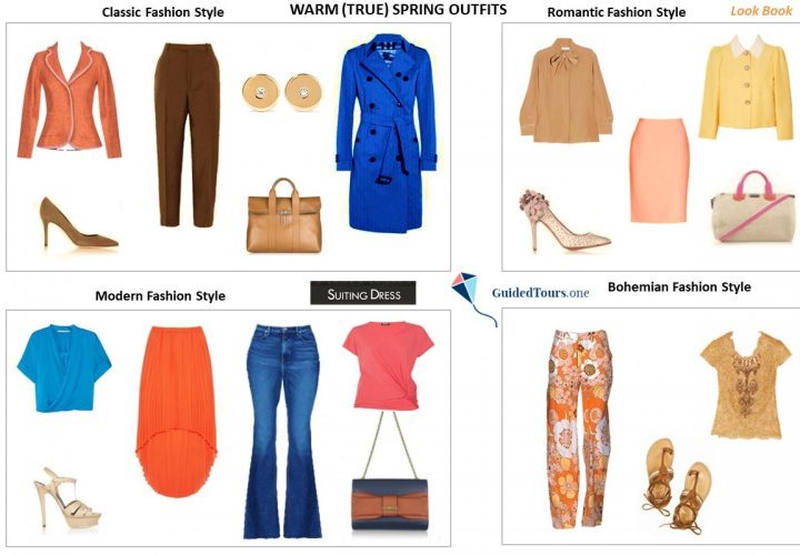 Combinaciones de Colores y Ropa de la Primavera Cálida (Verdadera)