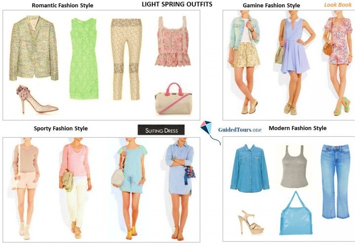 Light Spring Colour Combinations and Light Spring Colour Palette Outfits