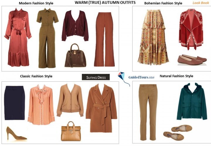Combinaciones de Colores y Ropa del Otoño Cálido (Verdadero)